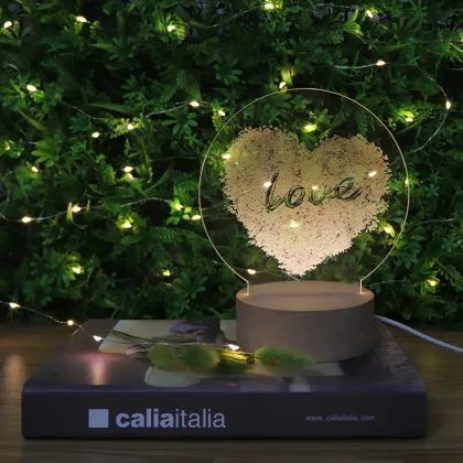 Custom Creative USB Cable 3D Love Heart Night Light - Wedding Gift