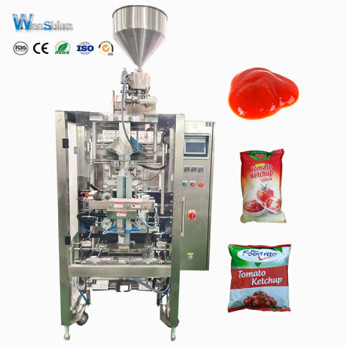 Máquina de embalagem de molho de tomate líquido de vedação 4 lateral