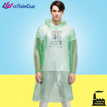 Poncho adulto desechable de la lluvia del PE de la fábrica de abastecimiento integral