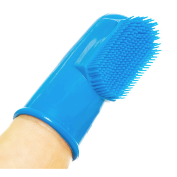 Brosse à dents de doigts de silicone de chien de chat gratuit BPA