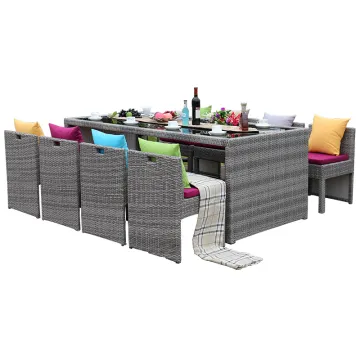 Round shape garden furniturel garden chair table rattan chair table set