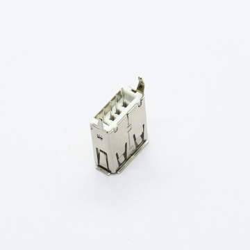 Wadah USB A Bengkok Crimp DIP Lurus 15.1mm