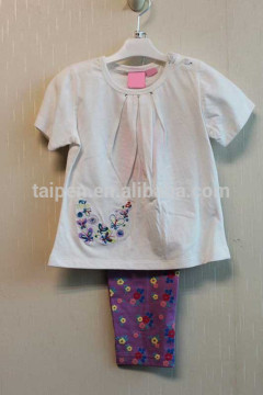 Wholesale Fashion Baby Summer 2 Pcs Set Baby Girls Knitted Cap Sleeve Clothing Set TP-7712