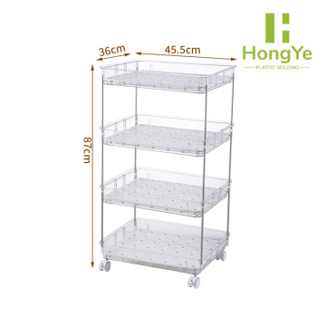 Ruedas blancas para carrito de almacenamiento con ruedas delgadas de 4 niveles