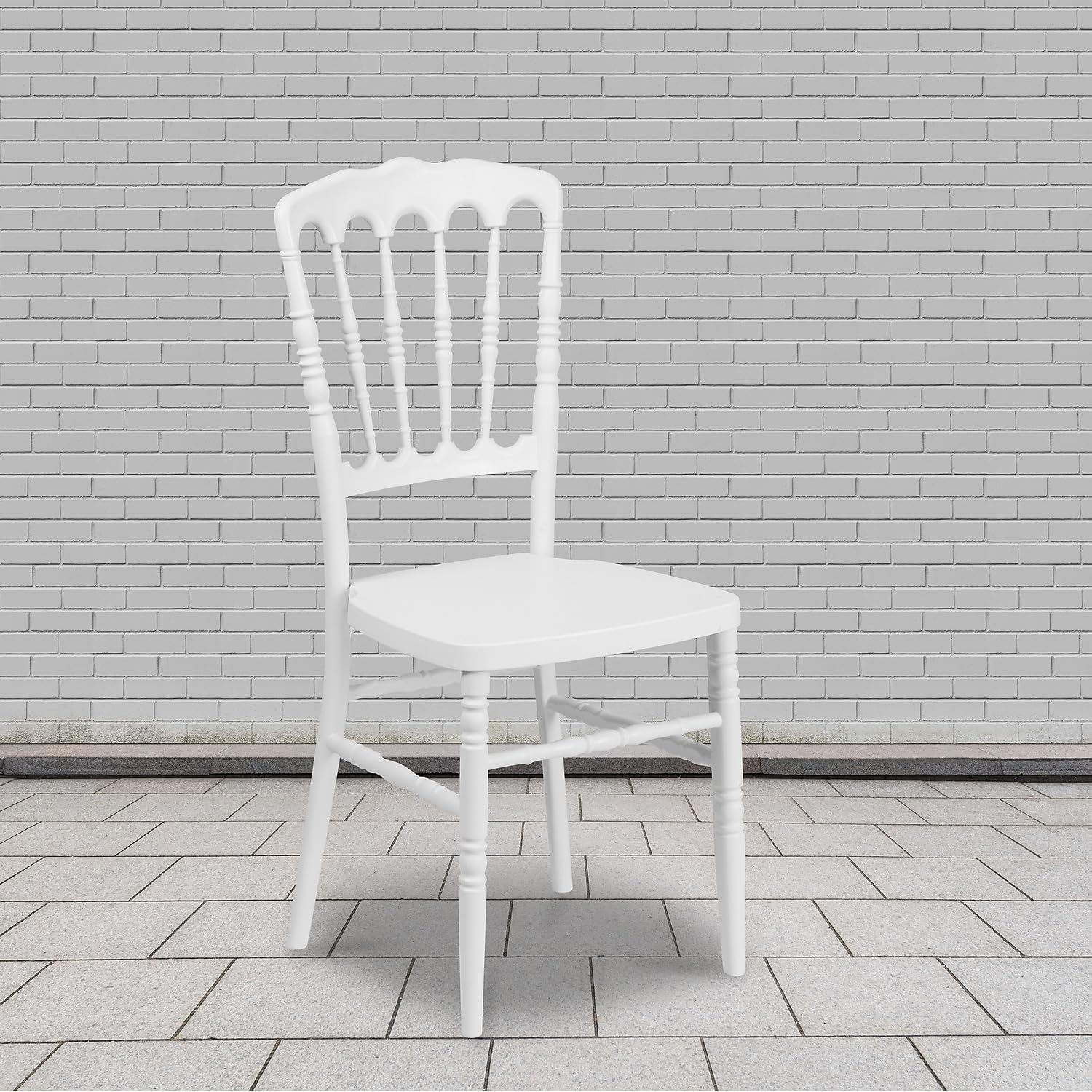 White plastic wedding chair