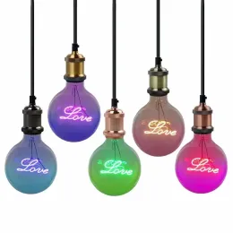 Modern Word LED Light Bulb Warm Glow Design