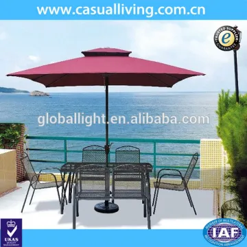 Patio Cheap Metal Crank Red Market Umbrella, Sun Garden Umbrella