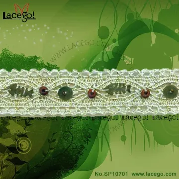 Best Selling Nice Designs Handmade Beaded Sequin Trim Lace