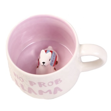Cute Cartoon Customized 3D Ceramic Coffee Mugs with Hand-Painted Animal Designs, American Style, Glossy Finish