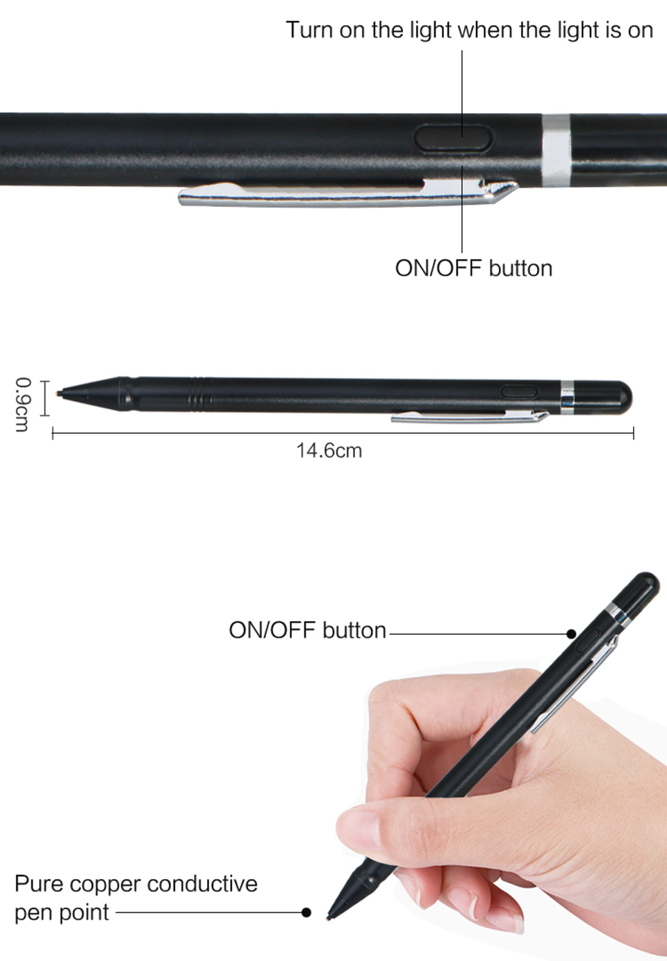 metallic vortex stylus pen