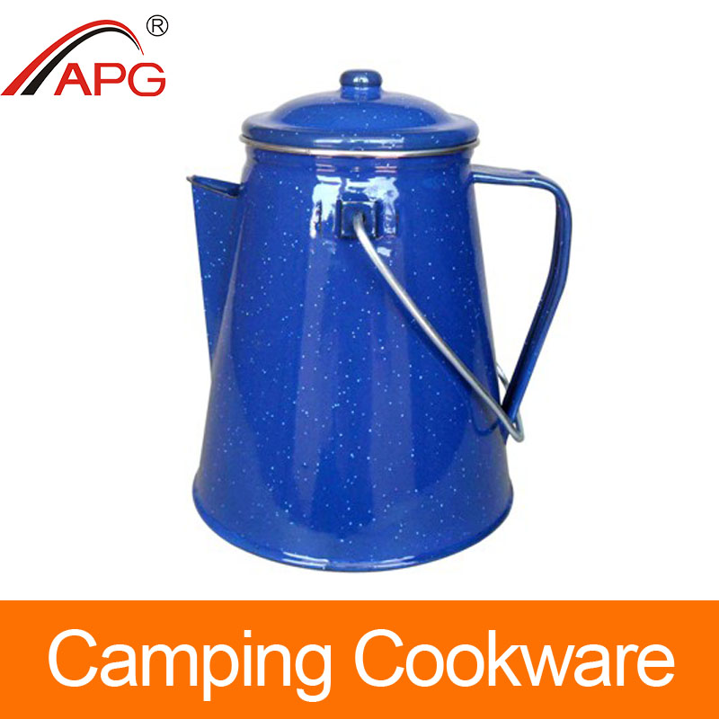 New Style Blue Enamel Coffee Kettle with Filter