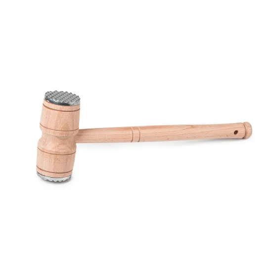 Professional Wooden Handle Double-Sided Heavy-Duty Meat Tenderizer Hammer