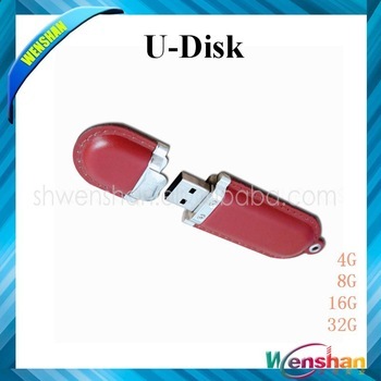 high quality metal leather usb flash drive 32gb customize any logo