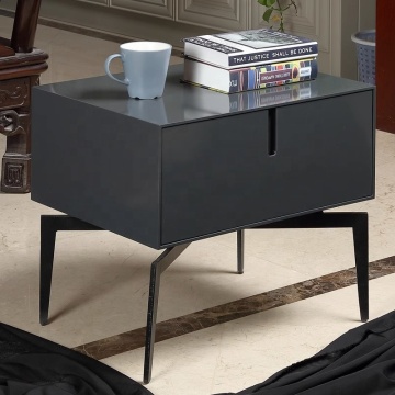 Modern Elegant Minimalist Nightstand - High Gloss Wooden Cabinet for Bedroom Furniture