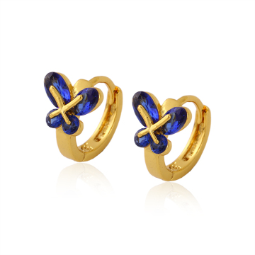 Xuping Elegant Zircon Butterfly Earring with 24k Plated Color (23328)