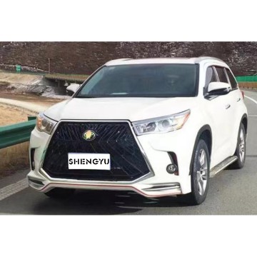 Lexus 스타일의 범퍼 바디 키트로 Highlander 2015-2017을 업그레이드하십시오-전면 및 후면 어셈블리 포함