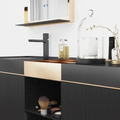 Switzerland Designer Italian Minimalist Modular Bathroom Vanity with Duravit Sink