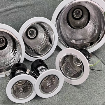Silver Cover Glass Ceiling LED Downlight Recessed E27 Frame