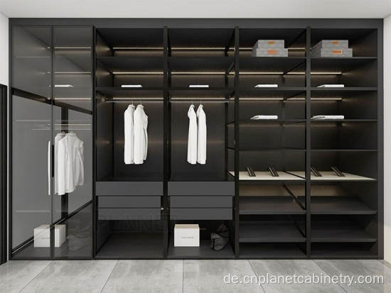 MDF Schiebetür Glas Schlafzimmer Walk in Garderobe