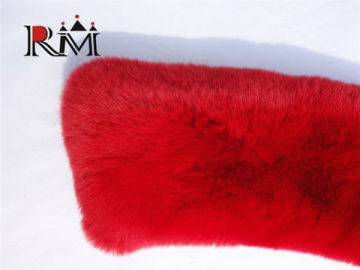 Top quality rex rabbit fur collar real fur collar in red wholesale