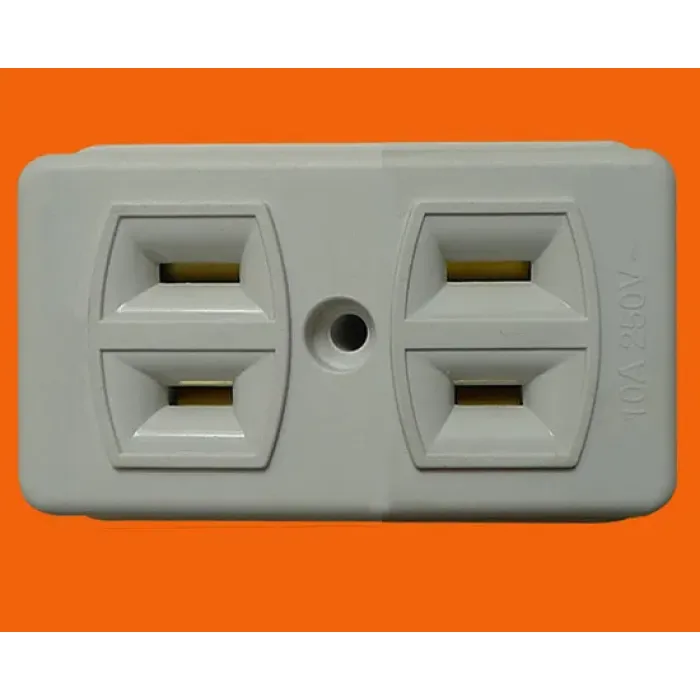 Soket Dinding 4 Tiang 2 Pin Datar AE6004