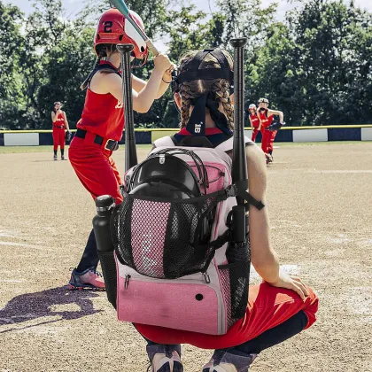 Sports Backpack for Girls and Women: Youth Baseball, T-Ball, and Softball Equipment Bag