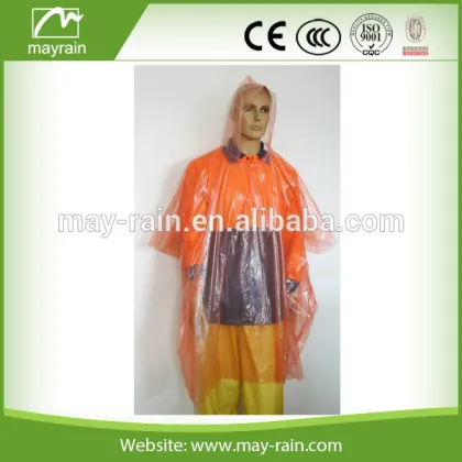 disposable PE raincoat/disposable plastic raincoats