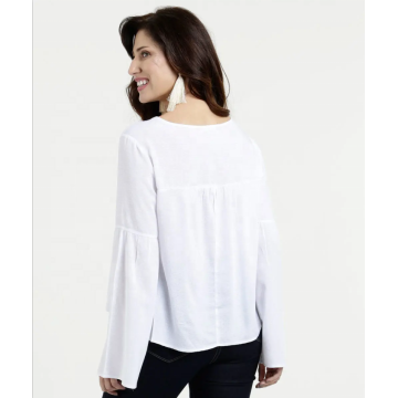 2020 Flare Long Sleeve Chiffon Blouse Women