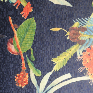 100 polyester jacquard fabric with abstractive floral pattern printed