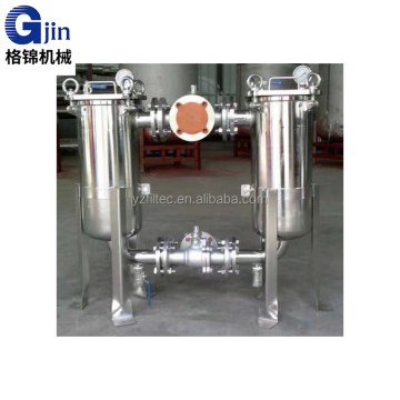 parallel filter stainless steel 304 316 duplex filter bag/cartridge filter available for oil water wine acohol