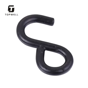 1 Inch, 25mm European Type PVC/PE Black Coated S Hooks for Ratchet Straps - 1500kg Load Capacity