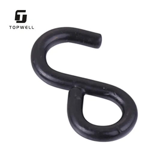 1 Inch, 25mm European Type PVC/PE Black Coated S Hooks for Ratchet Straps - 1500kg Load Capacity