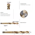 Broca helicoidal HSS Co Morse Taper Shank