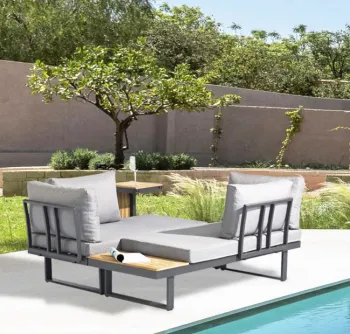 Hot Adjustable Aluminum 2-Seat Outdoor Sofa Set - Multifunctional Patio Furniture