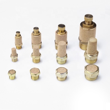BSL-02 Pneumatic Silencer Components: Flat Head, Adjustable, Pagoda-Throttling Copper Muffler with Brass Thread Connector
