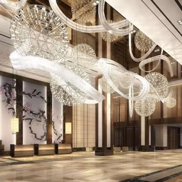 Customized Non-Standard Engineering Large Chandeliers for Hotel Lobby, Villa, and Staircase Lighting