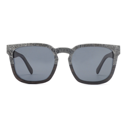 Colorblocked Wooden Sunglasses For Men Square Shell Wooden Sunglasses Manufactory