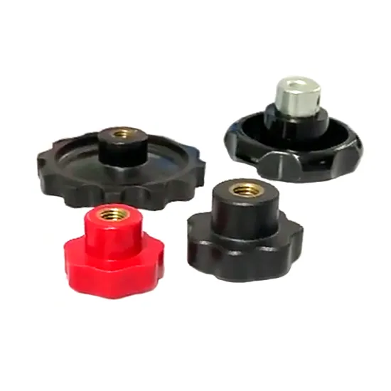 Stainless Steel Mat Flower Knurled M6 T Wing Black Head Clamping Knob