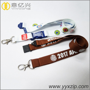 Custom Brown Hot Transfer Polyester Silkscreen Lanyard