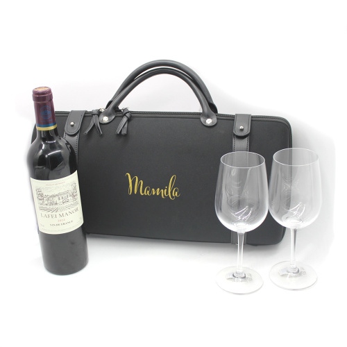 High end hard carrying custom zipper eva wine case with handle
