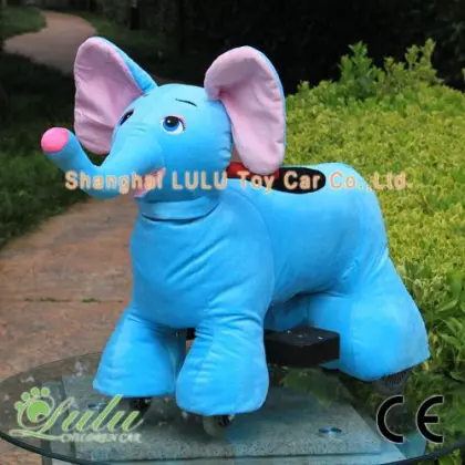 blue elephant ride car