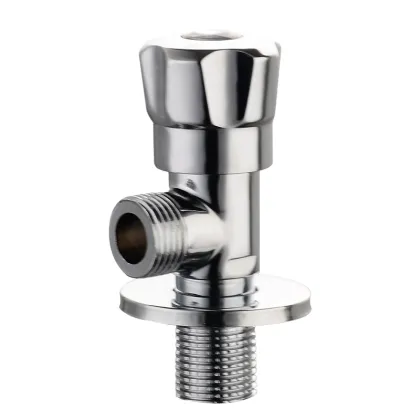 Modern Stainless Steel Two-Way Angle Stop Check Valve - Brass Bathroom Triangle Valve