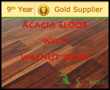 Acacia wood flooring with walnut stain