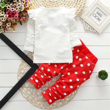 2021 New Kids Clothes Girl Baby Long Sleeve Cotton Minnie Casual Suits Baby Clothing Children Sets and Suits