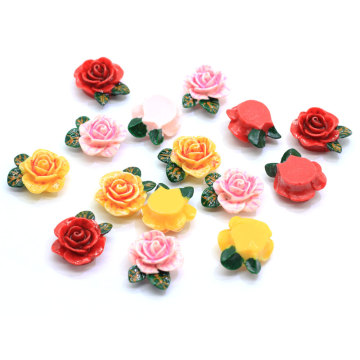 Fleur colorée en forme de résine dos plat mignon Cabochon filles vêtement accessoires perles charmes chambre ornements résines