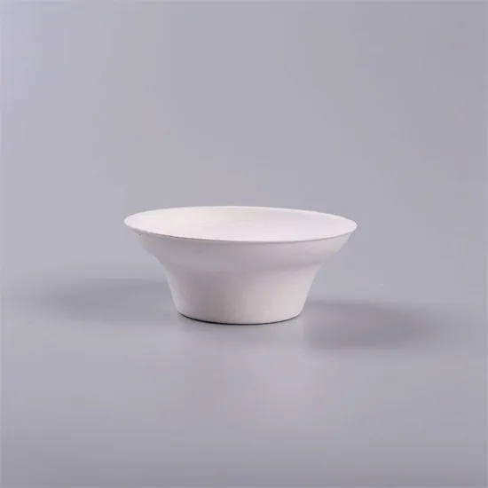 Disposable biodegradable sugarcane bagasse round bowl