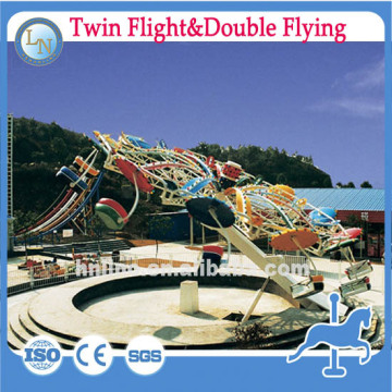 Outdoor playground swing equipment! Theme park equipment twin flight swing double flying chair rides for sale