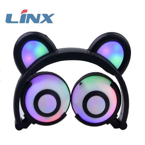 Headphone telinga beruang nirkabel berkualitas tinggi untuk anak-anak