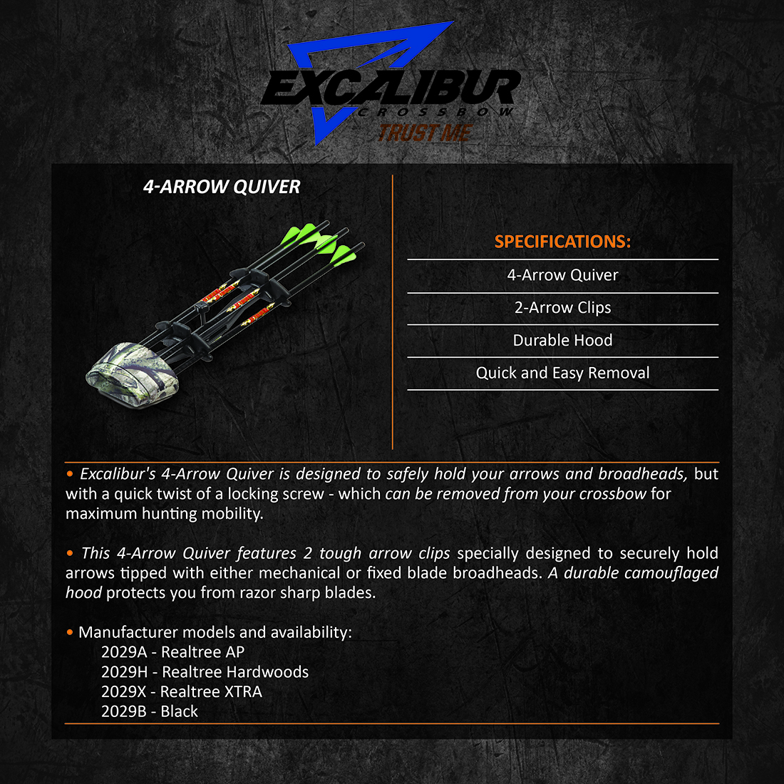 Excalibur 4arrow Quiver, 고품질 Excalibur 4arrow Quiver