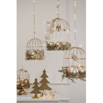 Golden Birdcage Iron Hanging Christmas Tree Birdcage Ornaments Hanging Factory